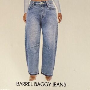 RISE BARREL Mid-Rise Jeans - Lightest faded Blue Women's Jeans